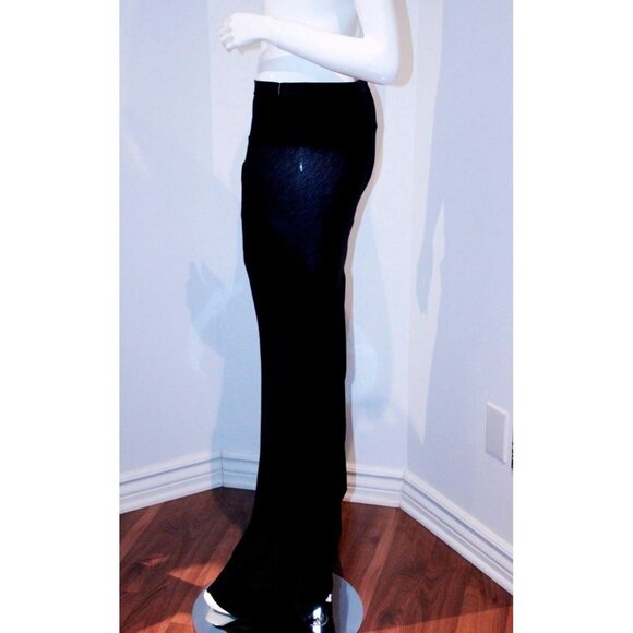 $600 RICK OWENS LILIES Runway LONG SKIRT Ribbed ANTHRACITE Black MADE IN ITALY - Picture 2 of 5